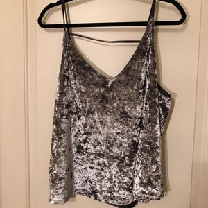 AMERICAN EAGLE Cropped Gray Velvet Tank XXL